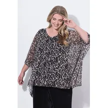 MIAMODA Druckbluse grau / schwarz / weiß XL-XXL