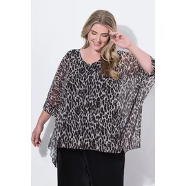 MIAMODA Druckbluse grau / schwarz / weiß XL-XXL