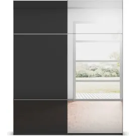 Rauch »Kleiderschrank Schrank Garderobe Schlafzimmerschrank SCALE-TRIO«, edle dreigeteilte Front mit 2 Zierleisten Spiegel/Glas MADE IN GERMANY schwarz