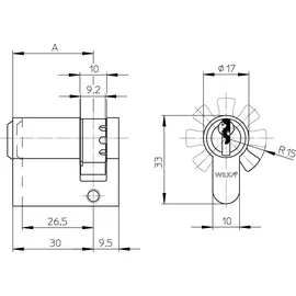 Wilka Halbzylinder 1410 Mmv, 10-30 mm