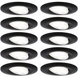 Paulmann 92462 LED-Einbauleuchte 10er Set LED Einbauleuchte Calla Basisset schwenkbar IP65 rund 90mm 30° 10x6W 10x500lm 230V Schwarz matt