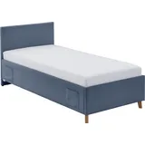 Meise Möbel meise.möbel Polsterbett Cool mit Lattenrost Cord Blau Ocean 140 x 200 cm