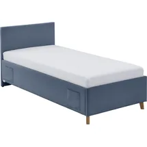 Meise Möbel meise.möbel Polsterbett Cool mit Lattenrost Cord Blau Ocean 140 x 200 cm