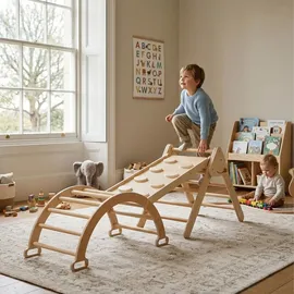 Relaxdays Kletterdreieck 3 in 1 Holz Braun