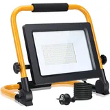 50 W Led-baustrahler, 4480 Lm, Baustellenlampe Mit Stecker, Wasserdicht Und Tragbar, Schlanke Und Leichte Arbeitslampe, 360° Drehbar, Superhell, 6500 K Weißes Licht