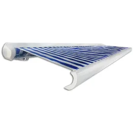 Home Deluxe LED Vollkassettenmarkise Elos V2 395 x 300 cm marineblau/weiß