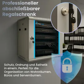 Extralink 19 Zoll Netzwerkschrank 6U 600x450, Wand/Stand