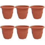 vidaXL Runder Blumentopf Ø 26 x 21,5 cm Ziegelrot