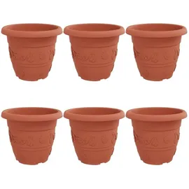 vidaXL Runder Blumentopf Ø 26 x 21,5 cm Ziegelrot