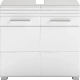 INOSIGN Waschbeckenunterschrank INOSIGN "Malmö, Breite 60 cm, 2 Tür, 2 Fächer, mit Siphonausschnitt, MDF-Front", weiß (weiß, weiß hochglanz), B:60cm H:56cm T:34cm, FSC-zertifizierter Holzwerkstoff, Schränke, Waschbeckenunterschrank, in verschiedenen Farben