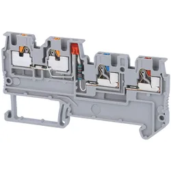 3244423 PHOENIX CONTACT Initiatoren-/Aktorenklemme PTIO 1,5/S/3-LED24 RD mit roter LED für 15-30V DC, Push-In-Anschluss Nennspannung 250V Kurzzeitstrom 0,18kA - 1 Stück