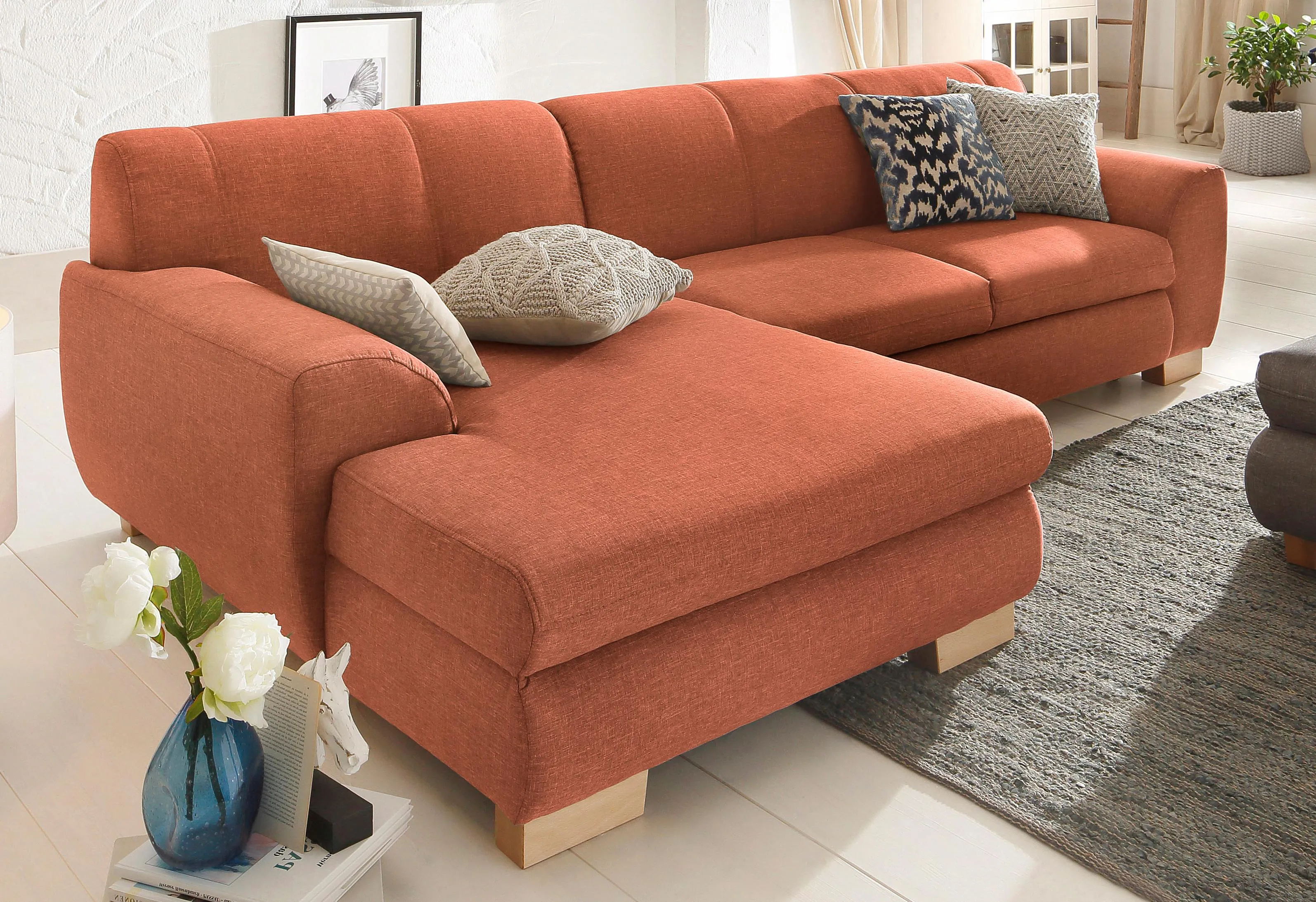 Home affaire Ecksofa »Nika L-Form«, Polsterecke, Struktur fein oder Melrose/Struktur, mit Bettfunktion Home affaire terra