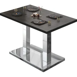 GGM Möbel Bistrotisch 110 x 60 x 75 cm Wenge/Edelstahl