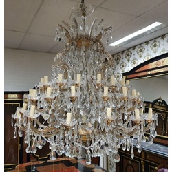 Casa Padrino Luxus Barock Kristall Kronleuchter Kupferfarben / Weiß - Prunkvoller Barockstil Kronleuchter - Barock Kristall Leuchten - Edel & Prunkvoll
