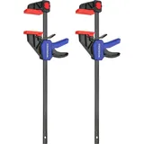 WorkPro Einhandzwingen 2 Stück, Schraubzwingen Set Spannweite 305mm Dehnbereich 440mm Spannkraft 68kg,