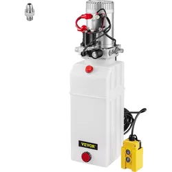 VEVOR Hydraulikaggregat 12V 8 Viertel Autolift Hydraulische Plastikpumpe Stromversorgungseinheit Einfachwirkend für Kippanhänger