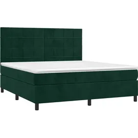 vidaXL Boxspringbett 180 x 200 cm Dunkelgrün
