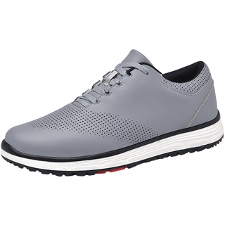 PENXZT Golfschuhe Für Männer wasserdichte Extra Weite Fit Casual Sneakers Nicht -Slip -Atmungsfreie Stachel -Trainer Für Golftraining,Grau,42 EU - 42 EU