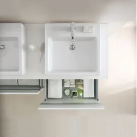 Duravit Ketho Waschtischunterschrank wandhängend 1400x426x550 mm, 2 Auszüge, KT6697B1818,