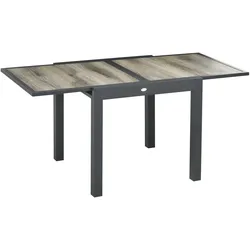 Outsunny Gartentisch Aluminium, Kunststoff