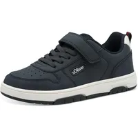 S.Oliver Mädchen Sneaker flach mit Klettverschluss Bequem, Blau (Navy),