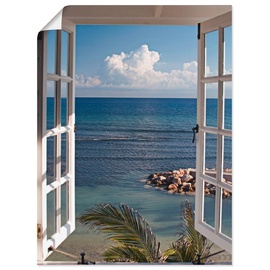 Artland Wandbild Fenster zum Paradies«, Fensterblick (1 St.), blau