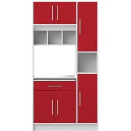 TemaHome Louise Küchenschrank 91,4 x 40 x 180 cm Weiß/Eiche Holz