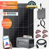 VESKA® Solaranlage 2000/2000W Bifazial und 1,6 kWh Batteriespeicher