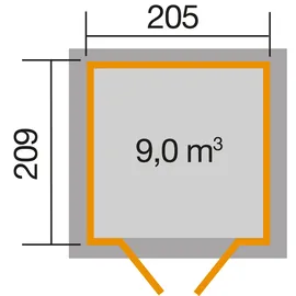 Weka Gartenhaus 226 2,05 x 2,09 m anthrazit