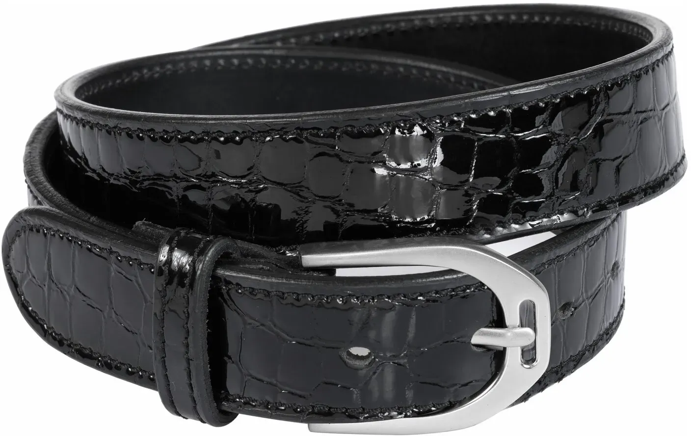 Cheval de Luxe Gürtel Croco Limoges black glossy 80 cm