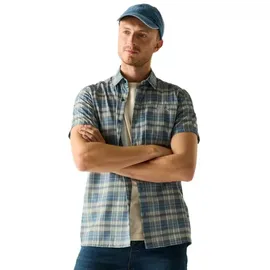 Regatta Anti-insect Travel Light Kurzarmhemd - China Blue Check - M