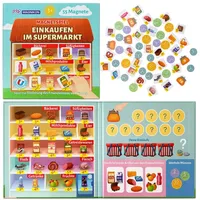 Magnikon Lernspiel Einkaufen im Supermarkt 55 Magnete Rechnen Lernen,