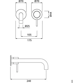 Herzbach MODUL7 Waschtischarmatur, 70.702402.1.39,