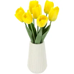 I.GE.A. Kunstblume »Real-Touch-Tulpen«, Vase aus Keramik I.GE.A. gelb