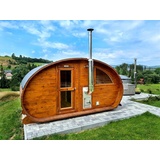 Gartensauna Outdoor Sauna Fass Sauna Hütte Oval 4x2,4 m Ruhe Raum Saunaofen