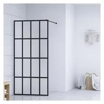 vidaXL Walk-In-Dusche 80 x 195 cm schwarz Sicherheitsglas