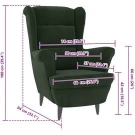 vidaXL Sessel Dunkelgrün Samt