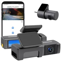 vcare 4K-Dashcam & Full HD-Rückfahrkamera, IPS-Display, WLAN, G-Sensor, 145°