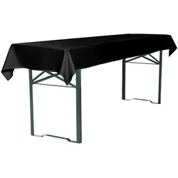 TexDeko Tischdecke für Bierzeltgarnitur 100x250cm, waschbar Schwarz