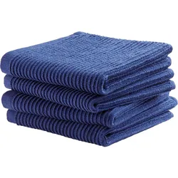 Spültuch DDDDD "Basic", blau, B:30cm L:30cm, 100% Baumwolle, Geschirrtücher, mit luxuriöser Rippenstruktur und optimale Feuchtigkeitsaufnahme