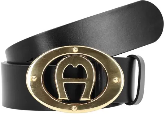 AIGNER Logo Gürtel Leder 95 cm schwarz