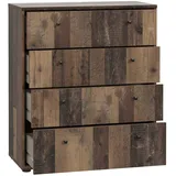 Forte TEMPRA 2 Kommode mit 4 Schubladen, Holzwerkstoff, Old – Wood Vintage Dekor, (B x H x T) 73,7 cm