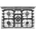 HENDI Gasherd, 5 Brenner: KTP 96 offenes Untergestell 14,3 kW - Schwarz/Silber