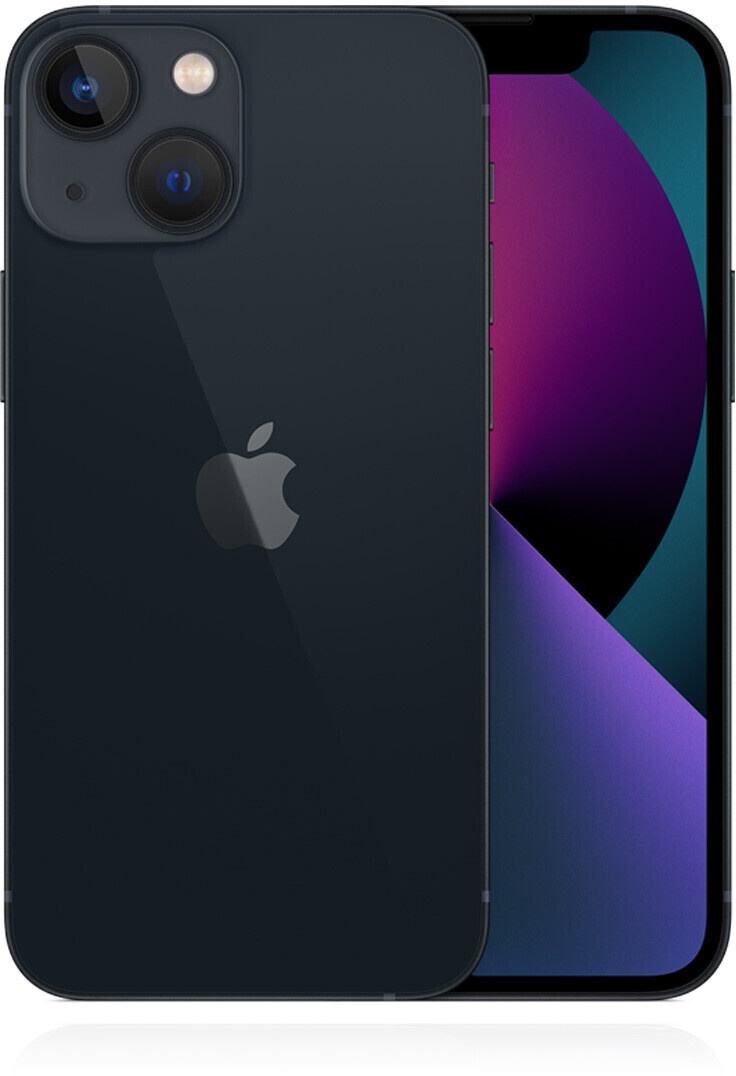 Apple iPhone 13 - Smartphone - Dual-SIM - 5G NR - 128GB - 6.1" - 2532 x 1170 Pixel (460 ppi (Pixel pro" )) - Super Retina XDR Display - 2 x Rückkamera 12 MP Frontkamera - Midnight (MLPF3ZD/A)