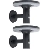 Expo Börse Wandlampe mit Bewegungsmelder LED Solarleuchte Haustürlampe Fassadenleuchte anthrazit Gartenlampe, 250lm, Kaltweiß, Bxh 24x21 cm, 2er Set
