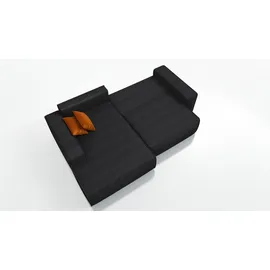 mebloland Ecksofa TOR mit Schlaffunktion. Farbe: Black. - Schwarz