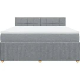 vidaXL Boxspringbett 180 x 200 cm Hellgrau