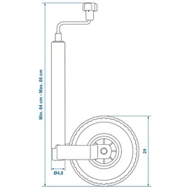 PRO PLUS ProPlus Stützrad 48mm Kunststofffelge mit Luftreifen 260x85mm