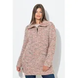 laurasøn Fleecepullover Long-Strickpullover Langarm Trojakragen Braun XL
