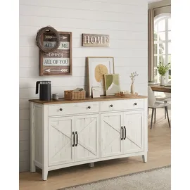 VASAGLE Sideboard 40 x 140 x 80 cm Braun / Weiß
